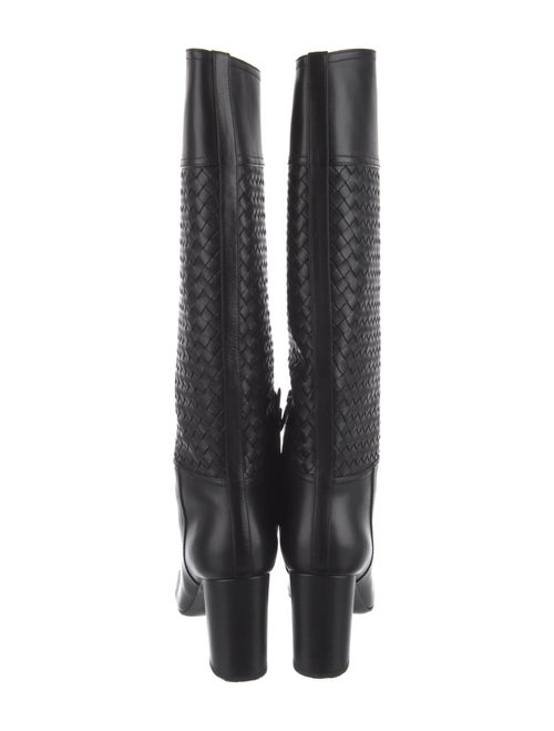 Bottega Veneta Intrecciato Weave Leather Riding Boots