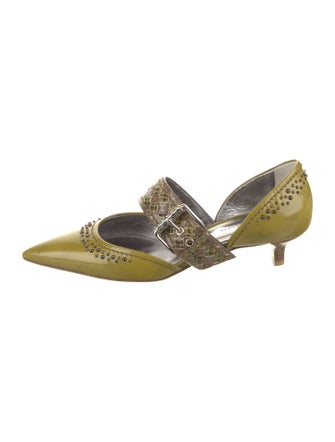 Bottega Veneta Leather Patterned D'Orsay Pumps