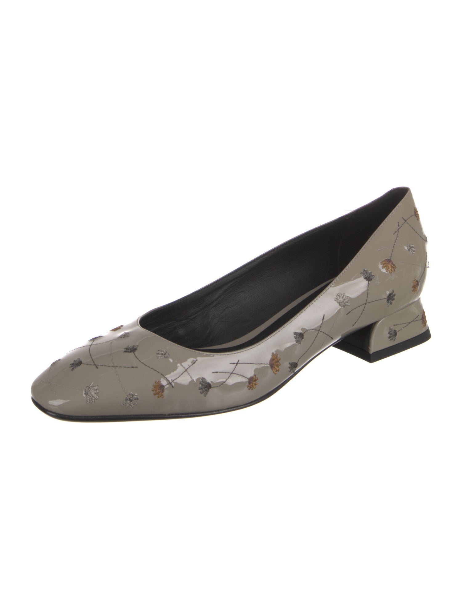 Bottega Veneta Patent Leather Embroidered Accent Ballet Flats
