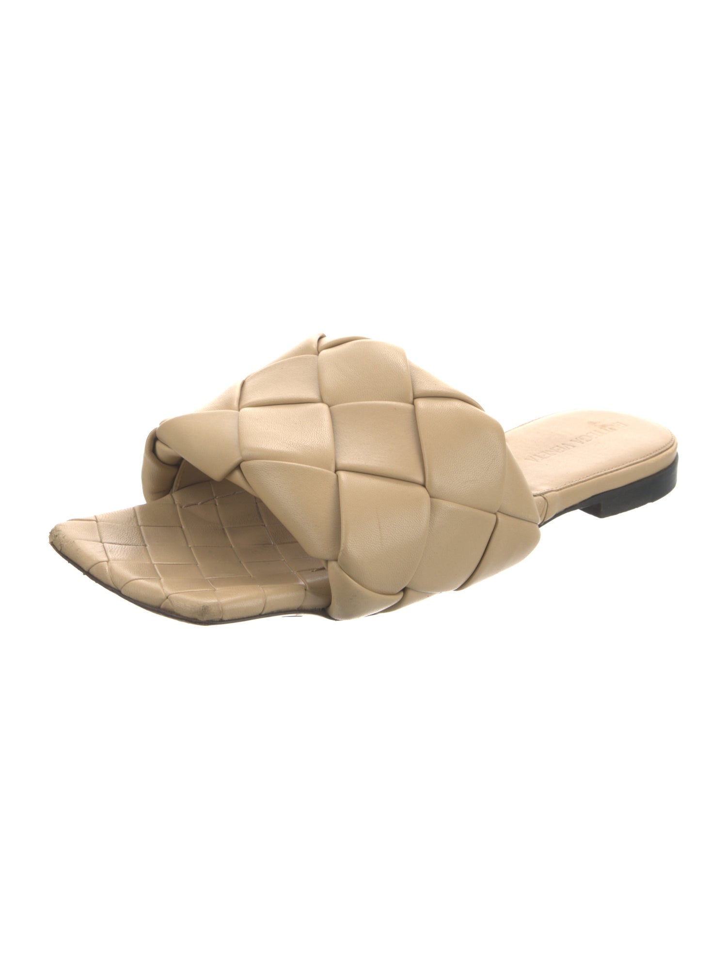 Bottega Veneta Intrecciato Weave Leather Slides