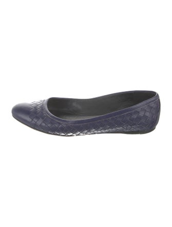 Bottega Veneta Intrecciato Weave Leather Ballet Flats
