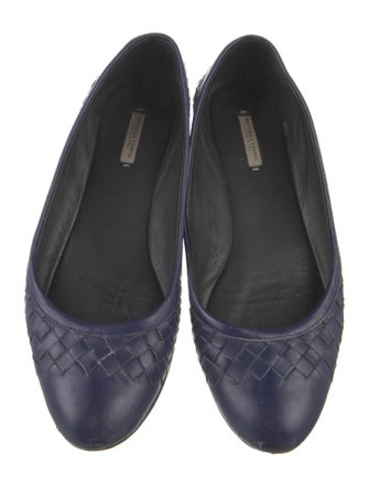 Bottega Veneta Intrecciato Weave Leather Ballet Flats
