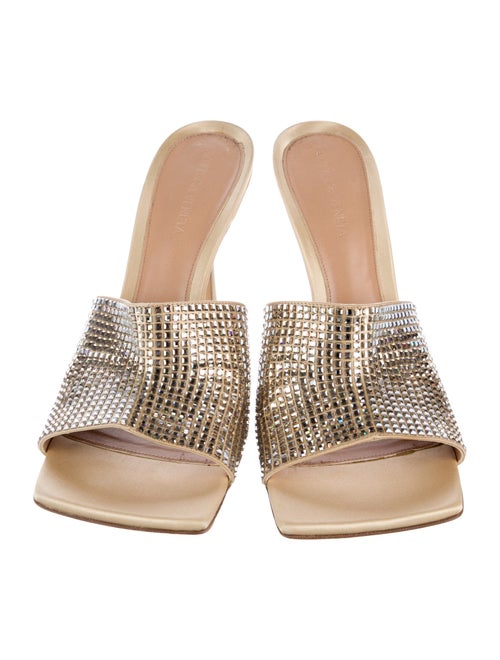 Bottega Veneta Satin Crystal Embellishments Slides
