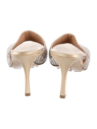 Bottega Veneta Satin Crystal Embellishments Slides
