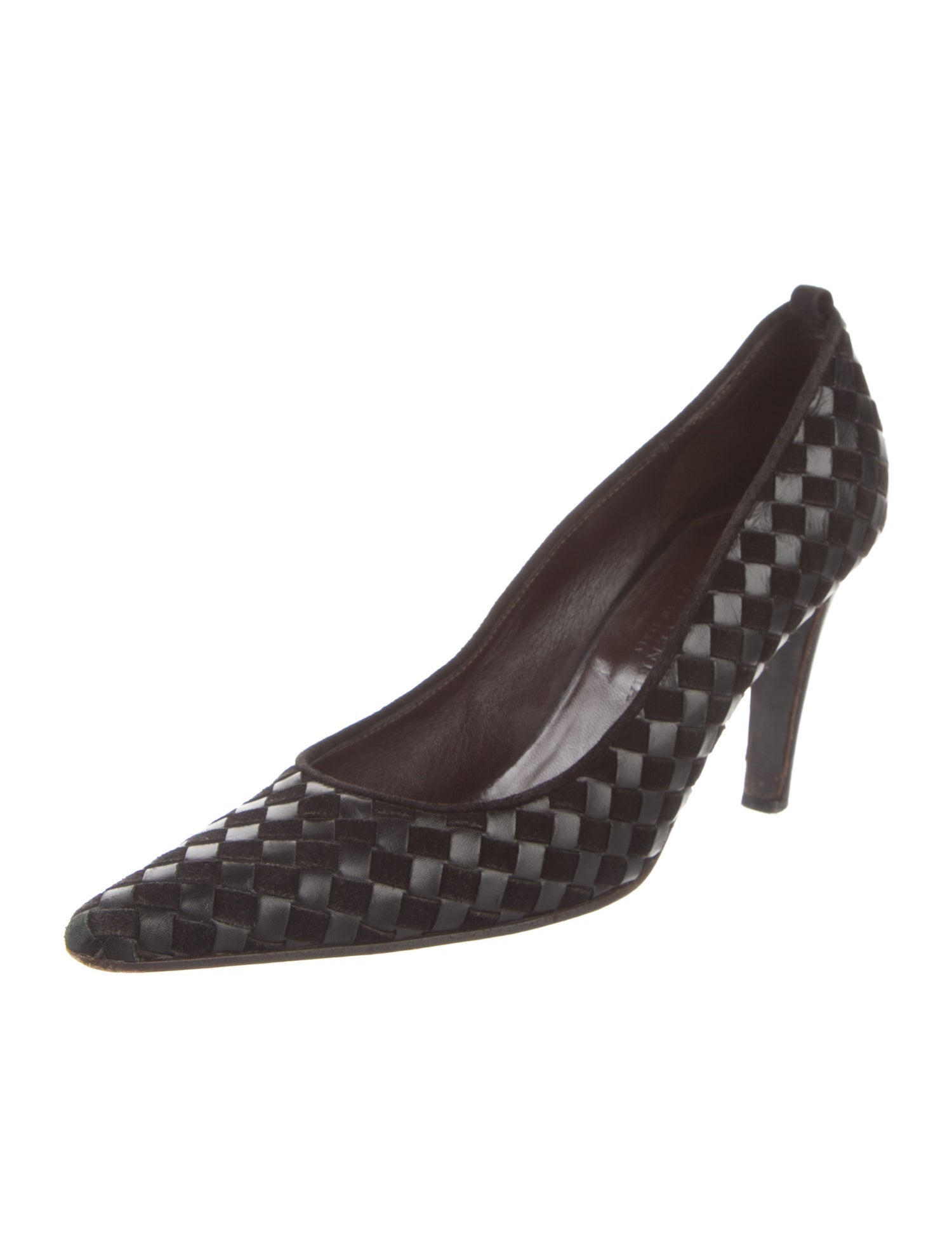 Bottega Veneta Intrecciato Weave Suede Pumps