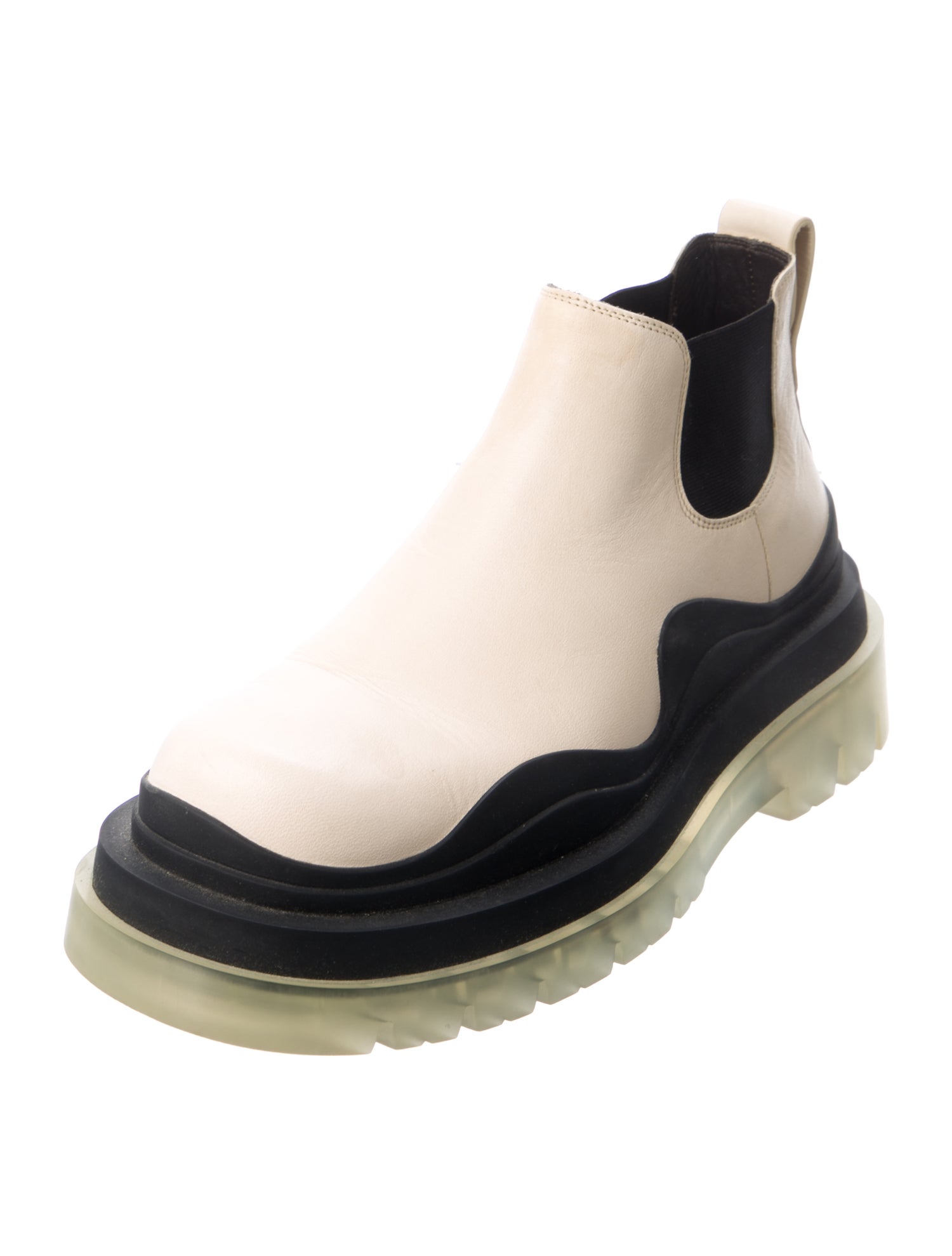 Bottega Veneta Leather Colorblock Pattern Chelsea Boots