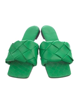 Bottega Veneta Intrecciato Weave Leather Slides