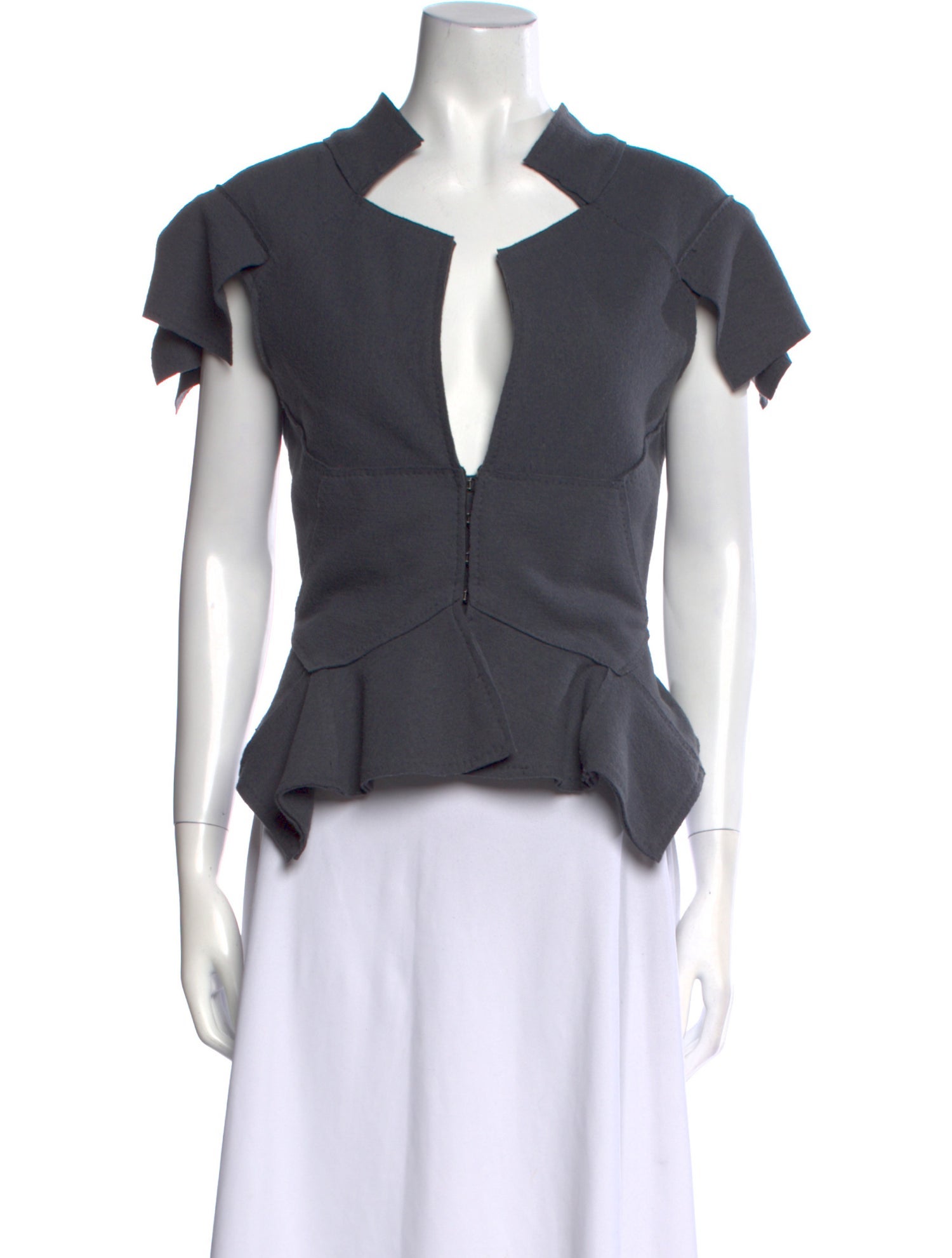 Bottega Veneta Virgin Wool V-Neck Crop Top