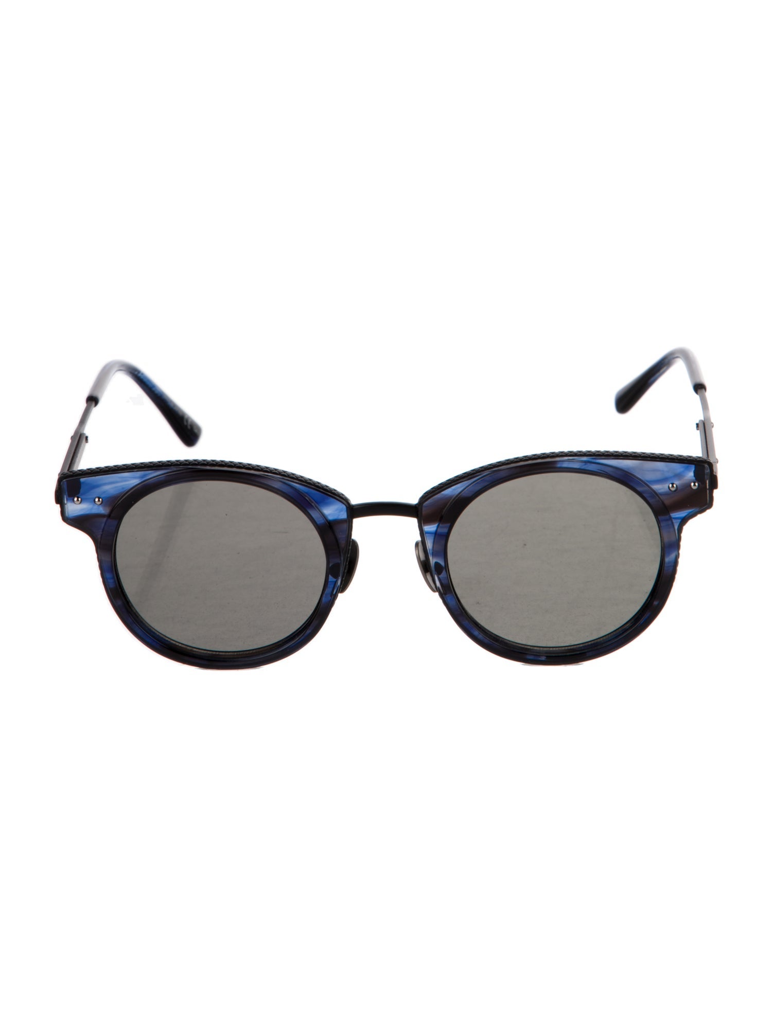 Bottega Veneta Round Mirrored Sunglasses