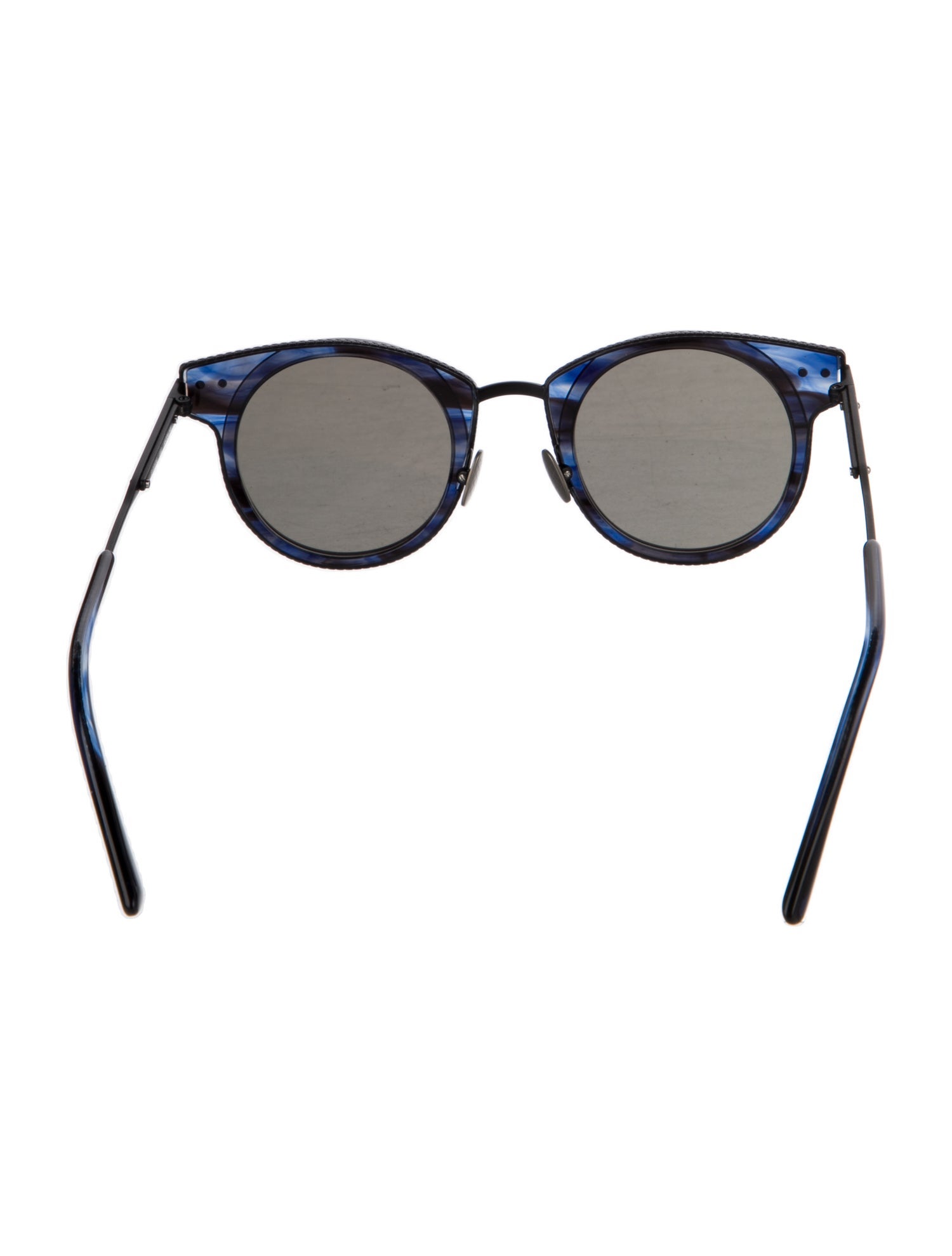 Bottega Veneta Round Mirrored Sunglasses