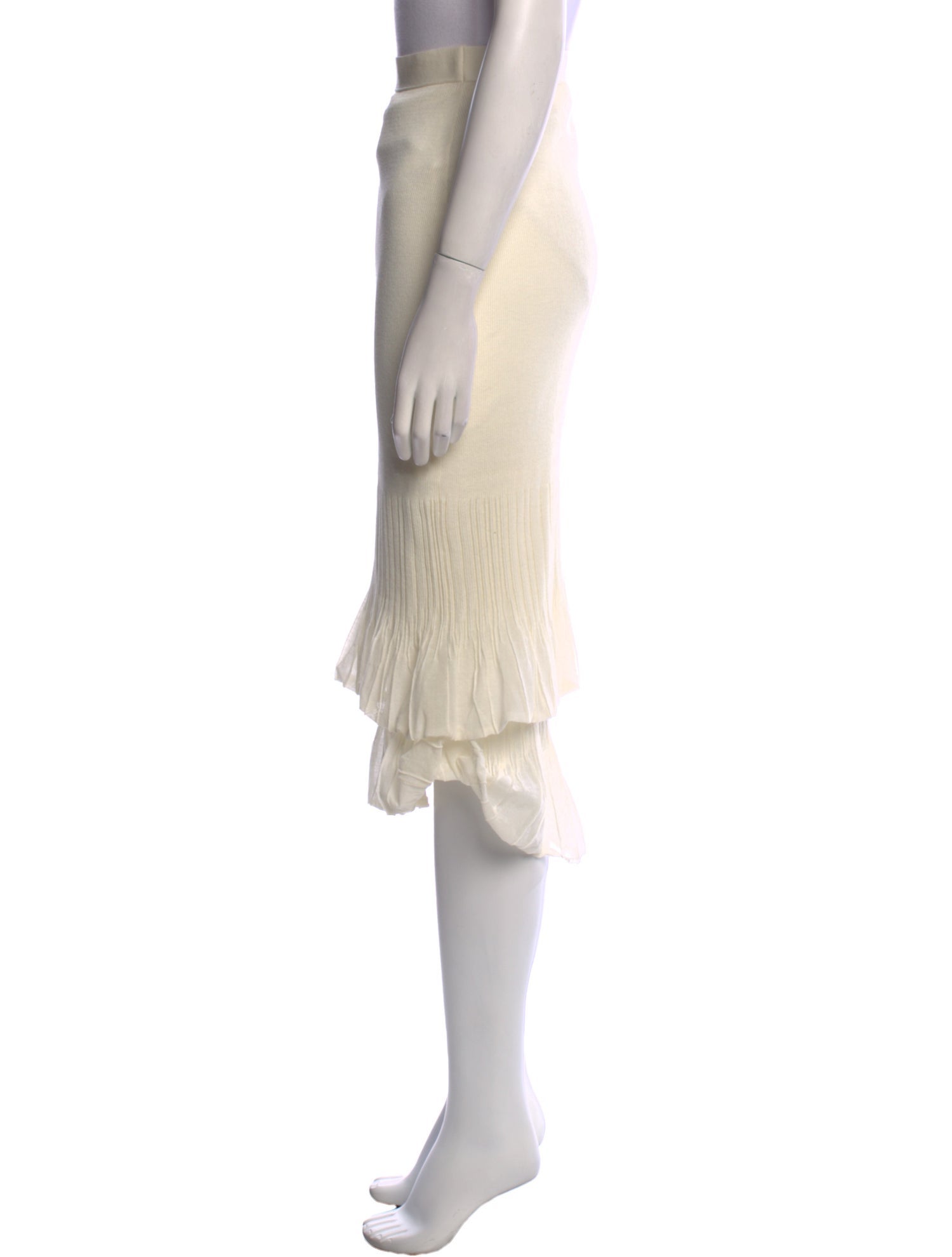 Bottega Veneta Pleated Accents Midi Length Skirt