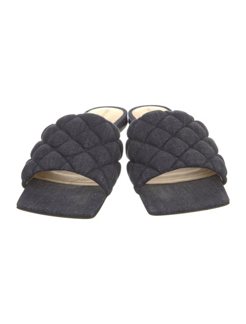 Bottega Veneta Quilted Pattern Denim Slides