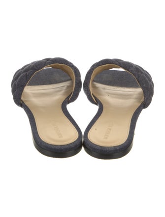 Bottega Veneta Quilted Pattern Denim Slides