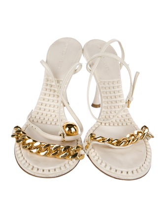 Bottega Veneta Leather Chain-Link Accents Sandals
