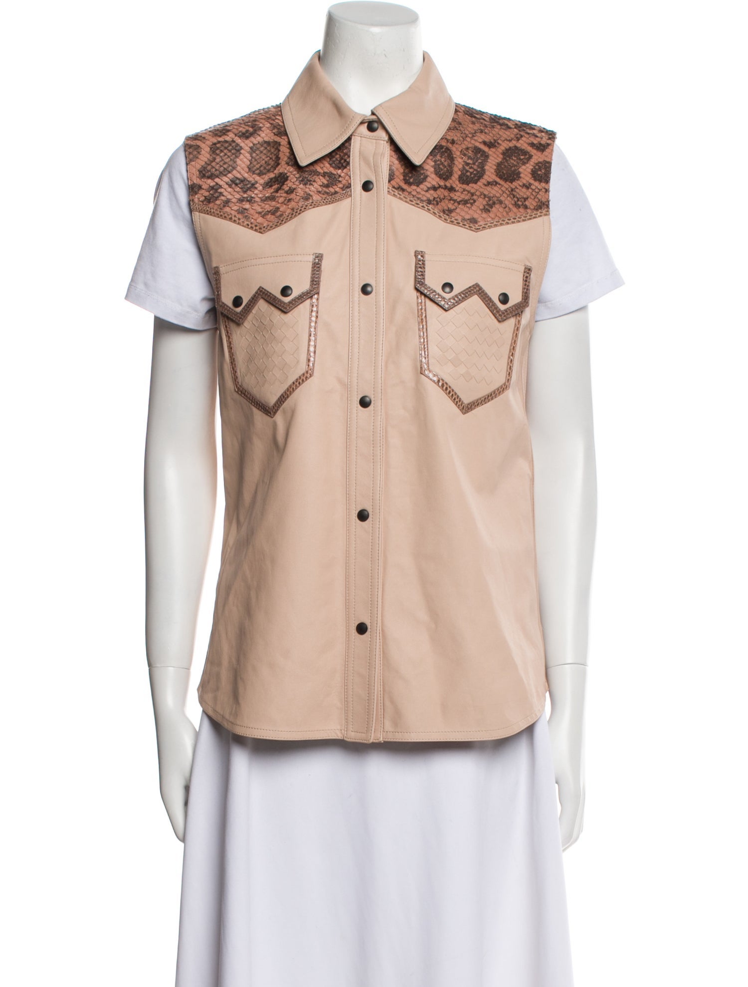 Bottega Veneta Leather Animal Print Vest w/ Tags