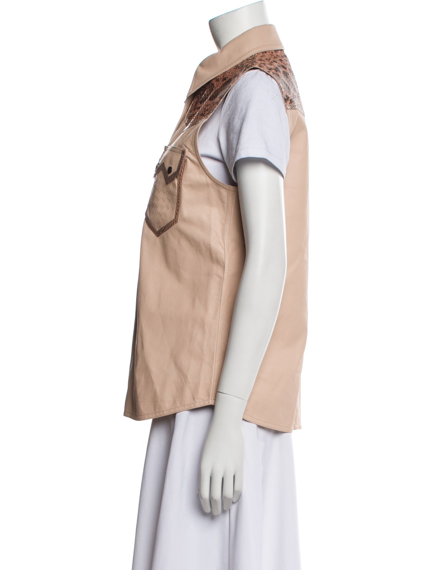 Bottega Veneta Leather Animal Print Vest w/ Tags