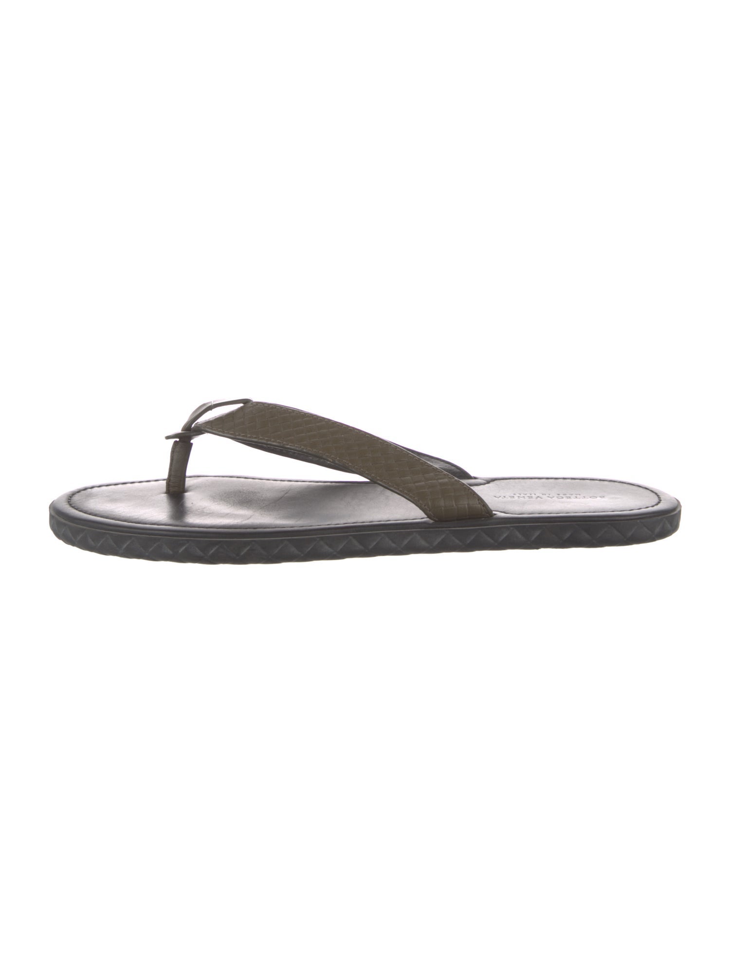Bottega Veneta Intrecciato Weave Leather Flip Flops