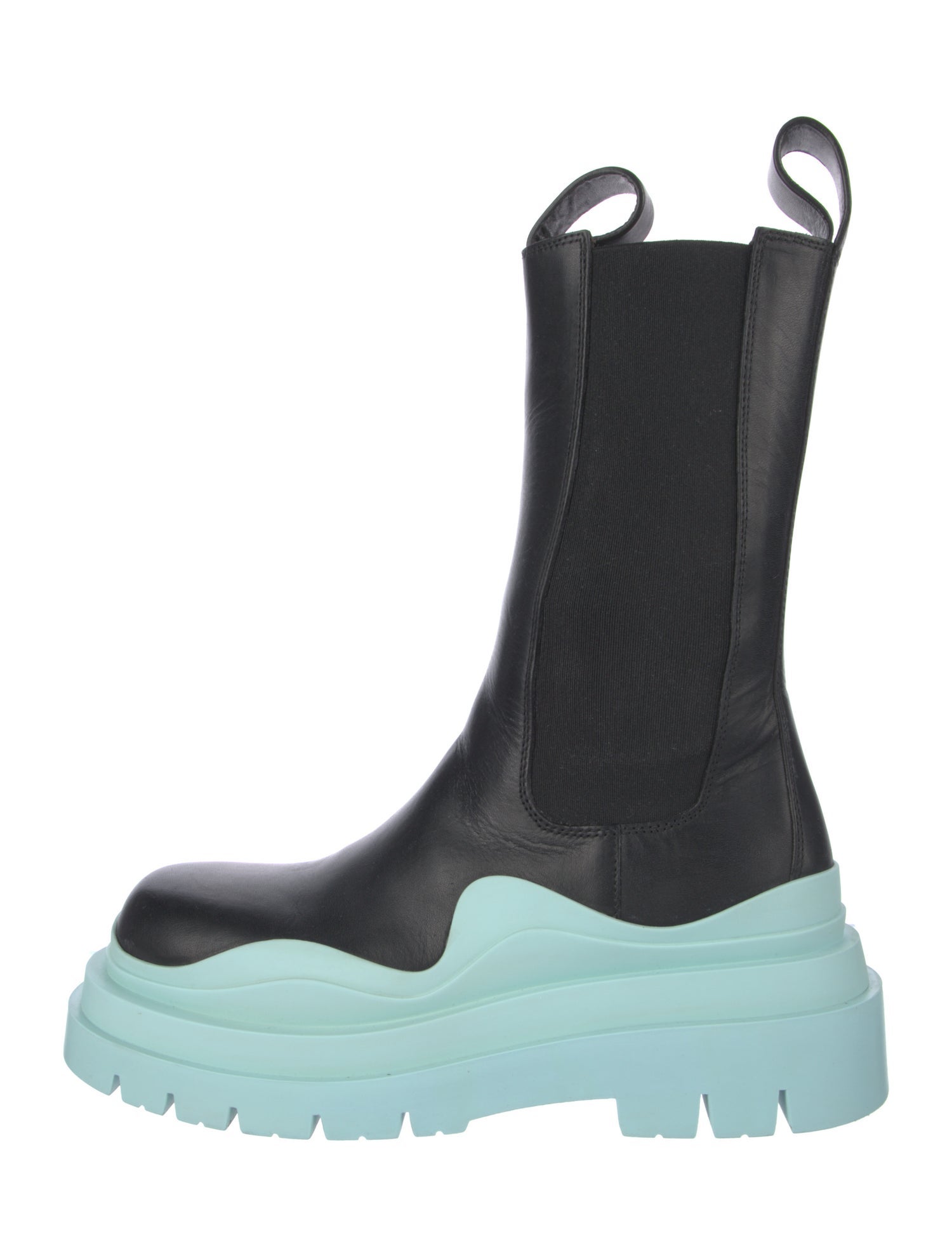 Bottega Veneta Leather Colorblock Pattern Chelsea Boots