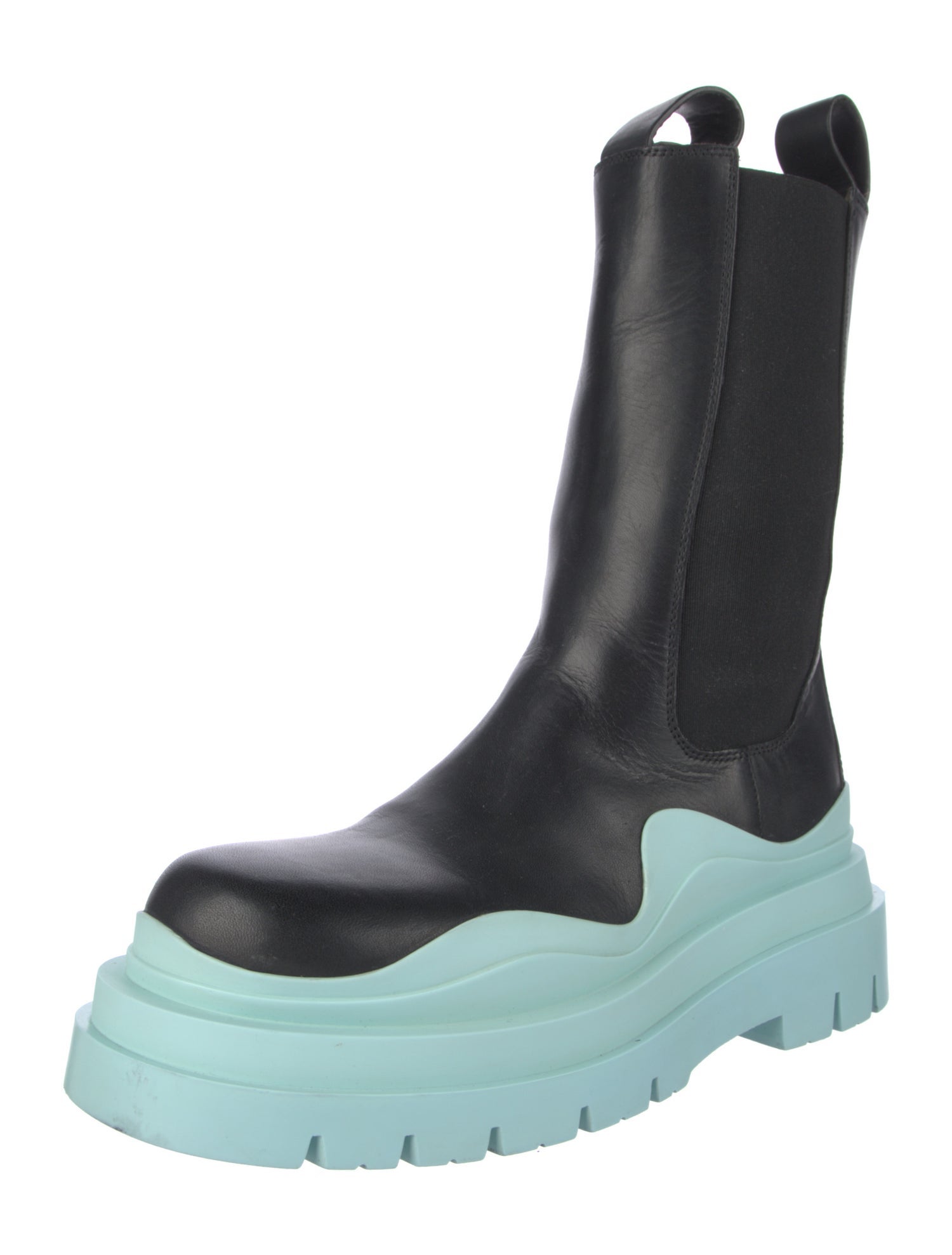 Bottega Veneta Leather Colorblock Pattern Chelsea Boots