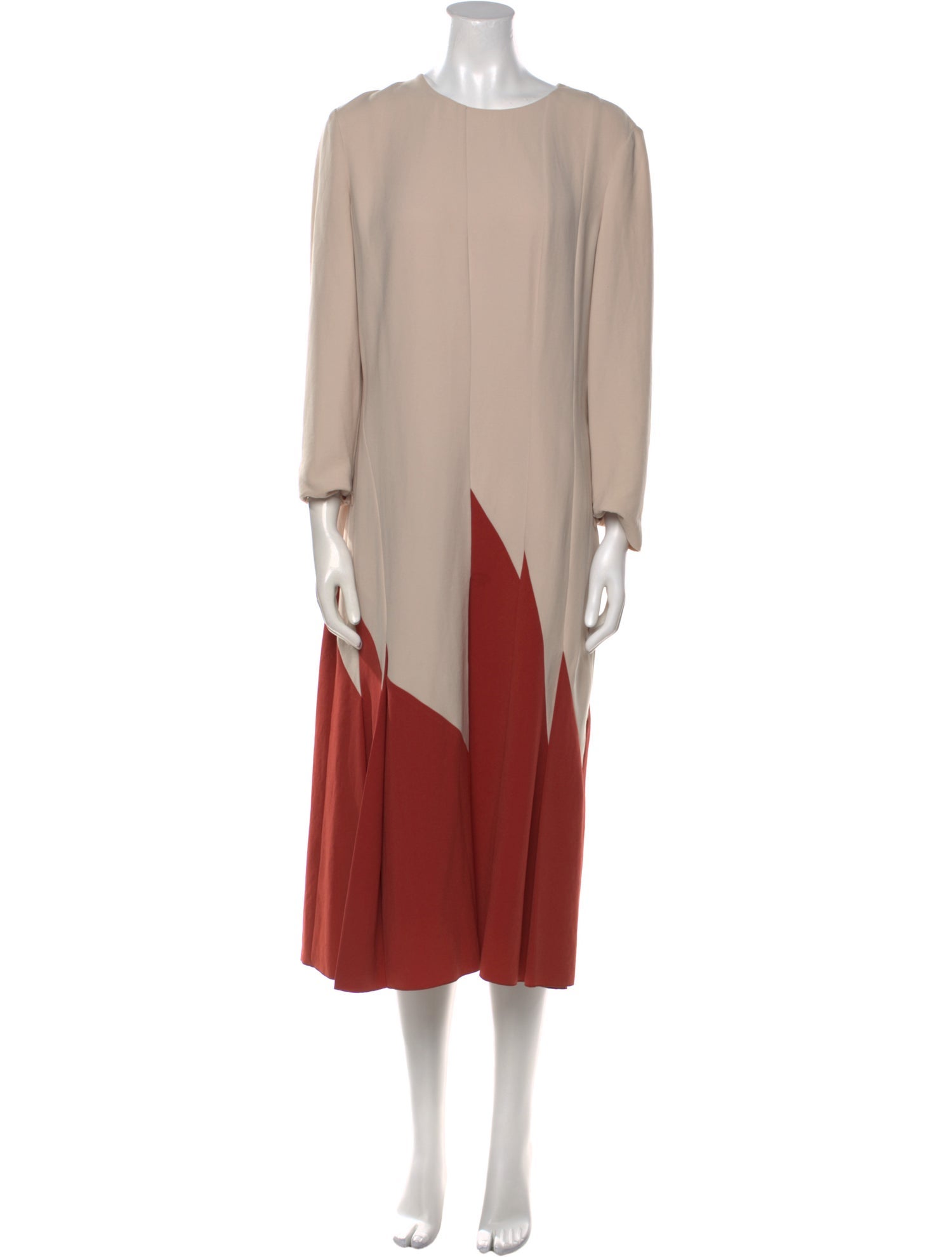 Bottega Veneta Colorblock Pattern Midi Length Dress
