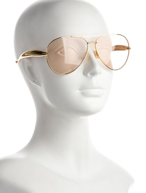 Bottega Veneta Intrecciato Weave Aviator Sunglasses