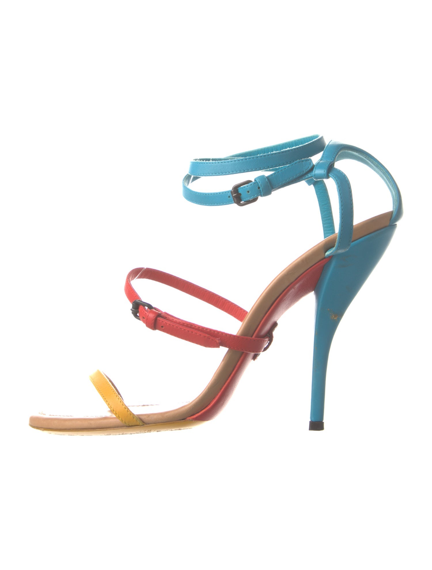 Bottega Veneta Leather Colorblock Pattern Sandals