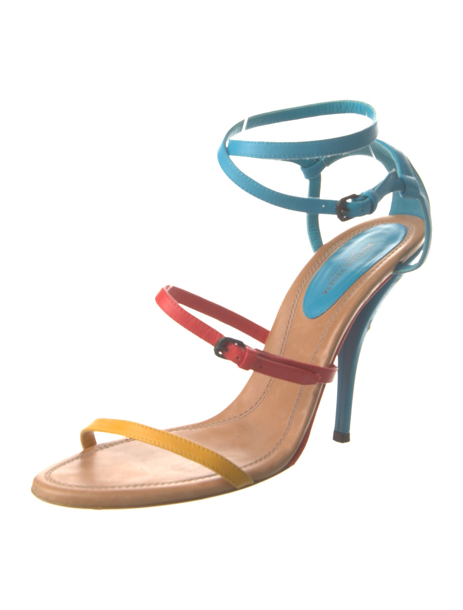Bottega Veneta Leather Colorblock Pattern Sandals