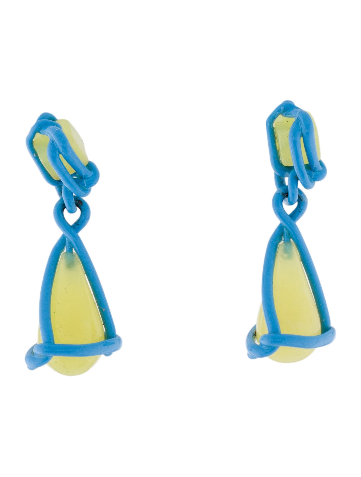 Bottega Veneta Enamel Block Drop Earrings