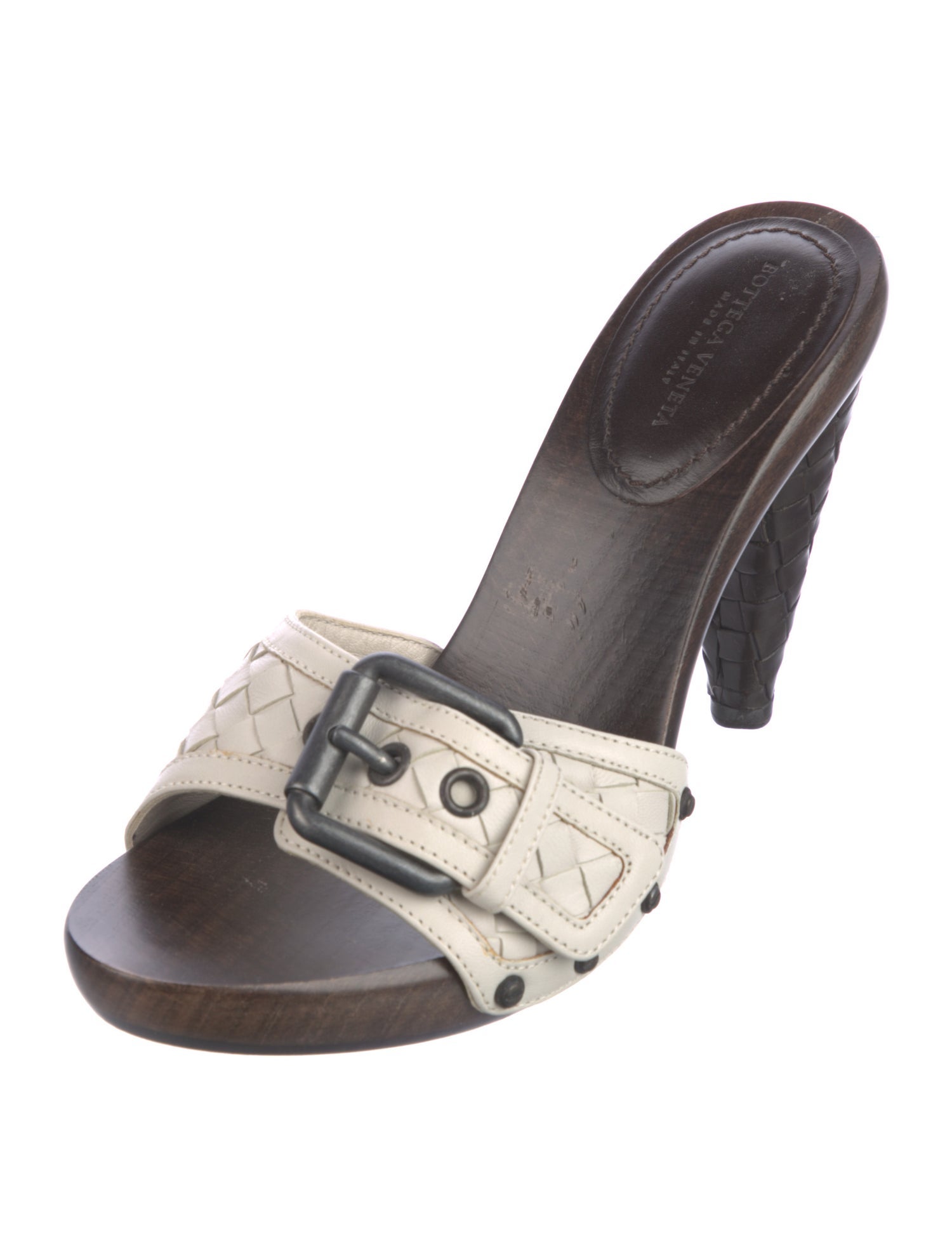 Bottega Veneta Intrecciato Weave Leather Slides