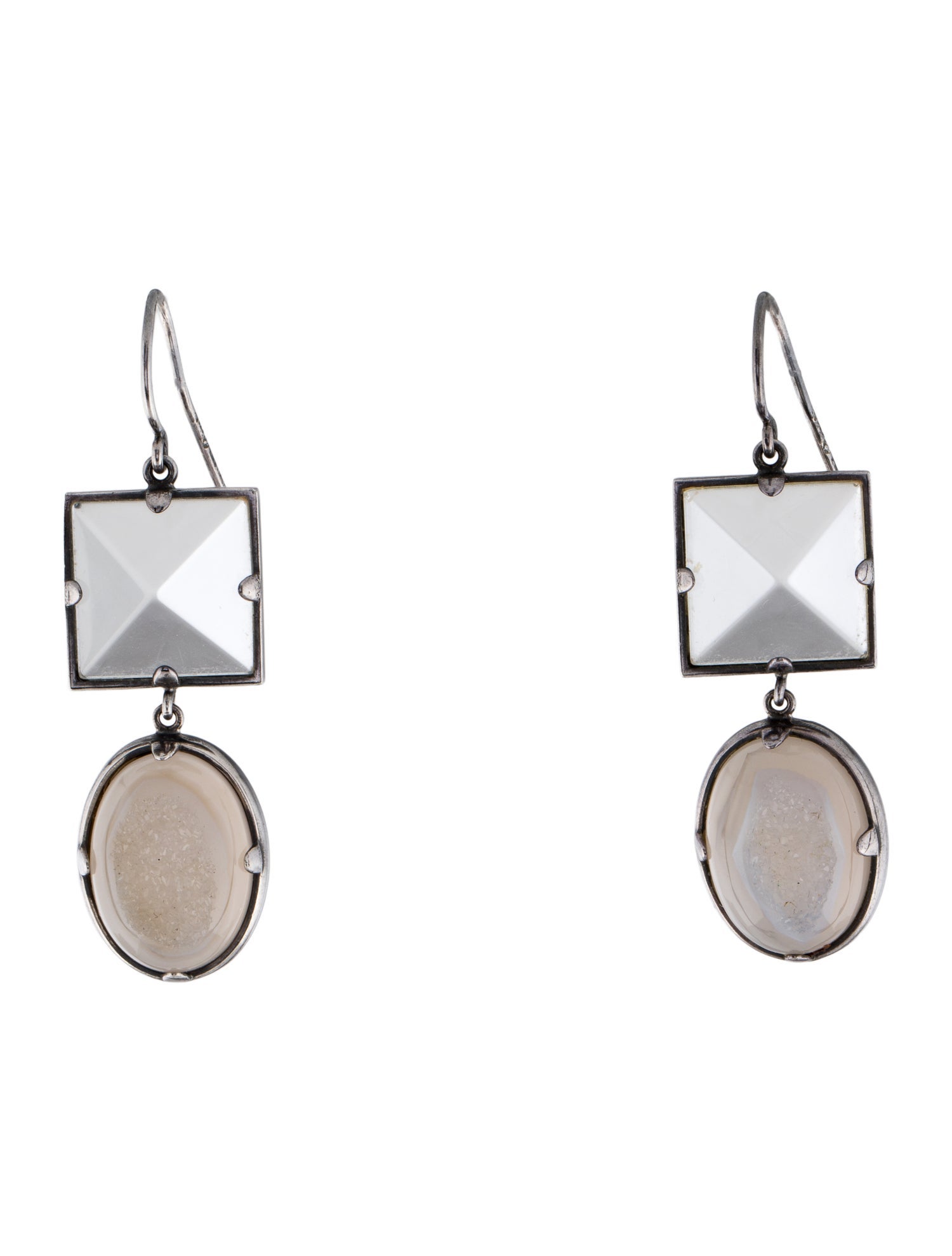 Bottega Veneta Quartz & Druzy Drop Earrings