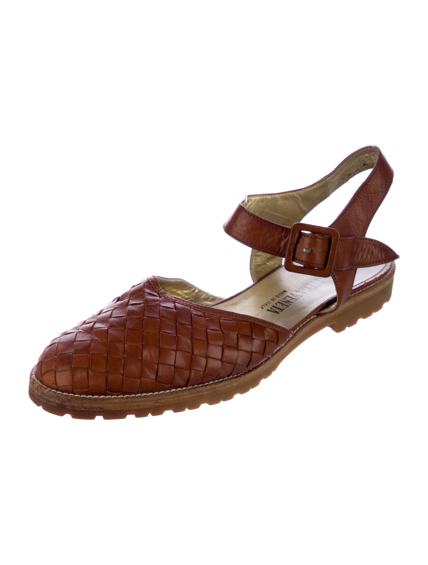 Bottega Veneta Vintage Intrecciato Weave Slingback Flats