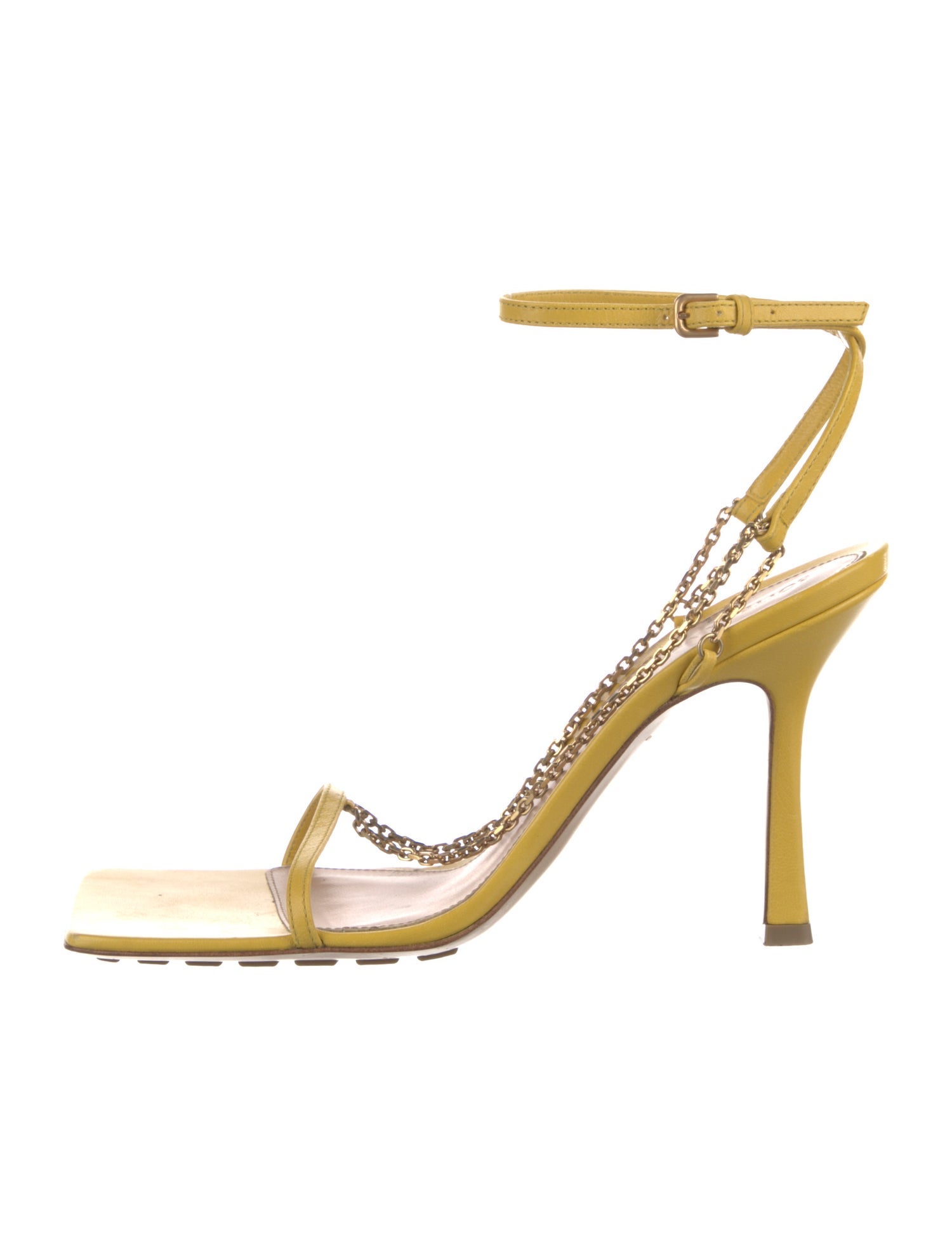 Bottega Veneta Leather Chain-Link Accents Sandals