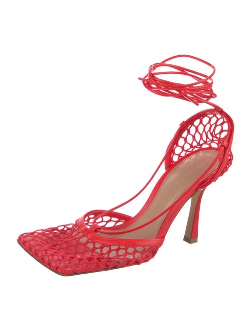 Bottega Veneta Mesh Leather Trim Embellishment D'Orsay Pumps