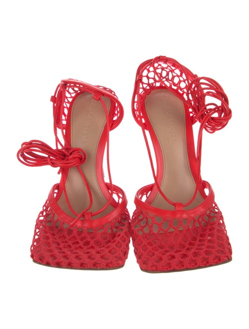 Bottega Veneta Mesh Leather Trim Embellishment D'Orsay Pumps