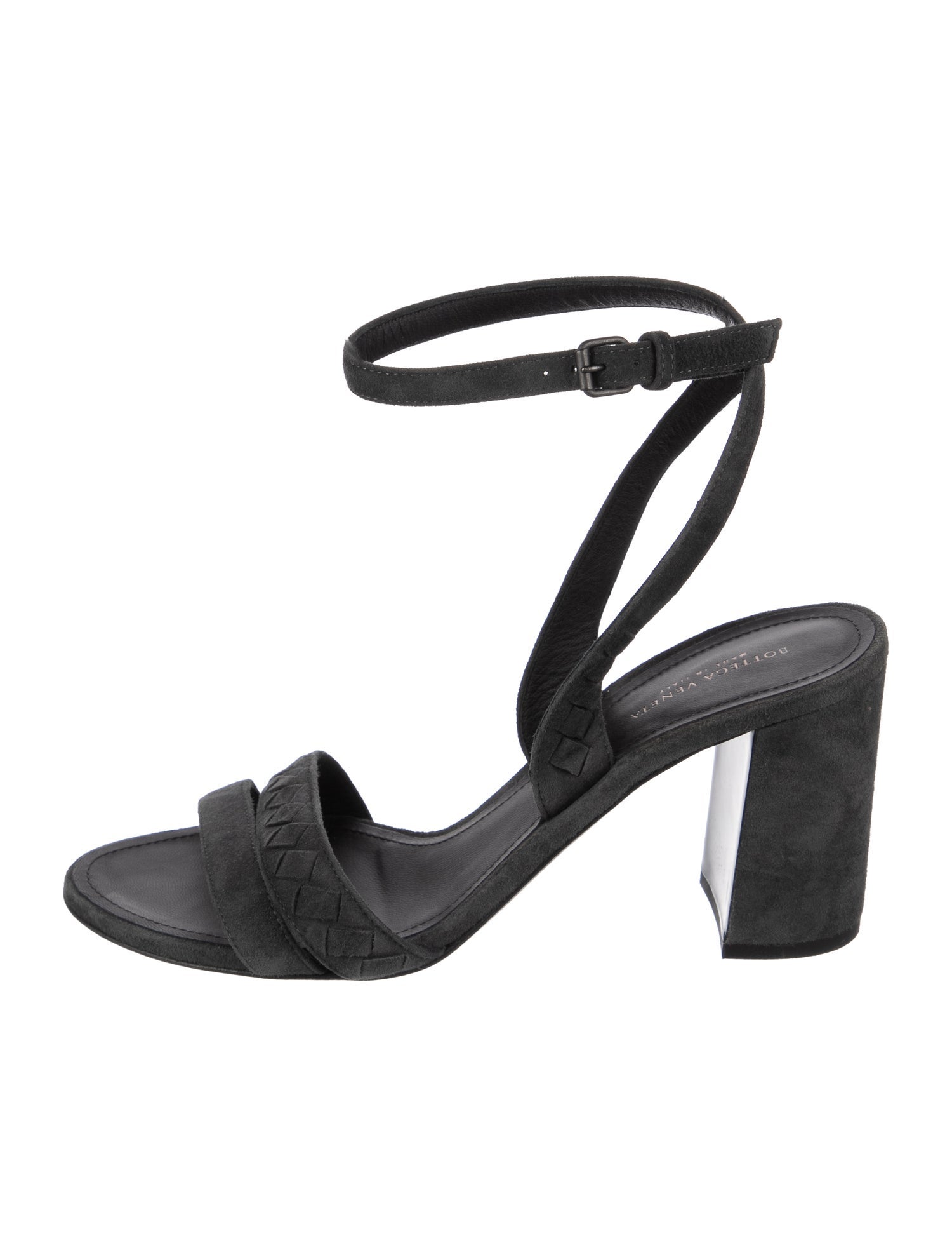 Bottega Veneta Intrecciato Weave Suede Slingback Sandals
