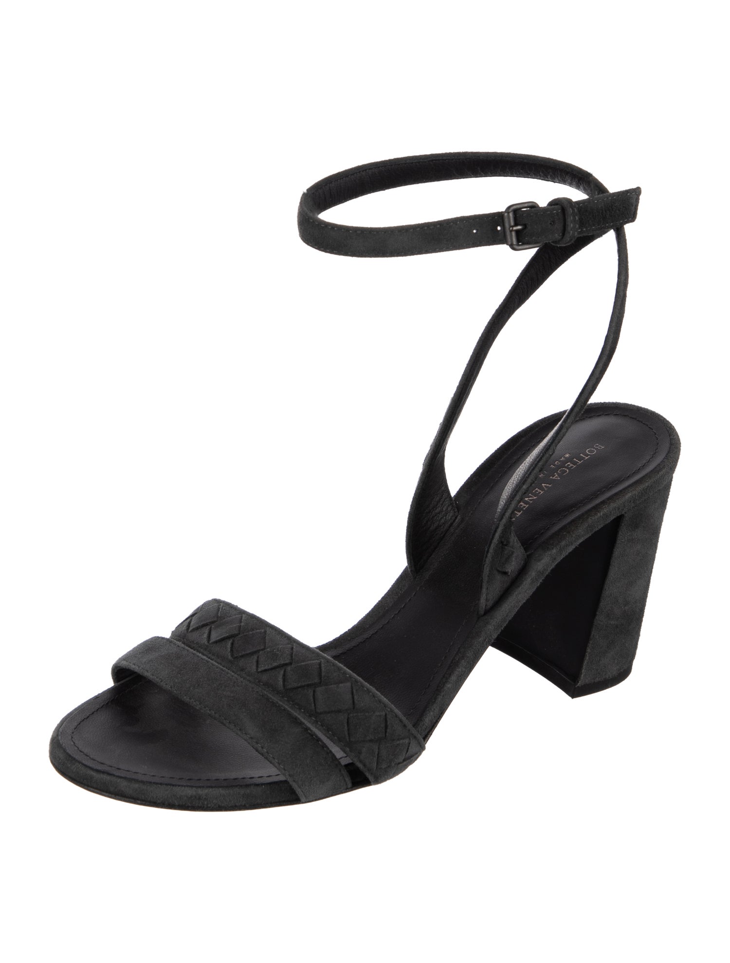 Bottega Veneta Intrecciato Weave Suede Slingback Sandals