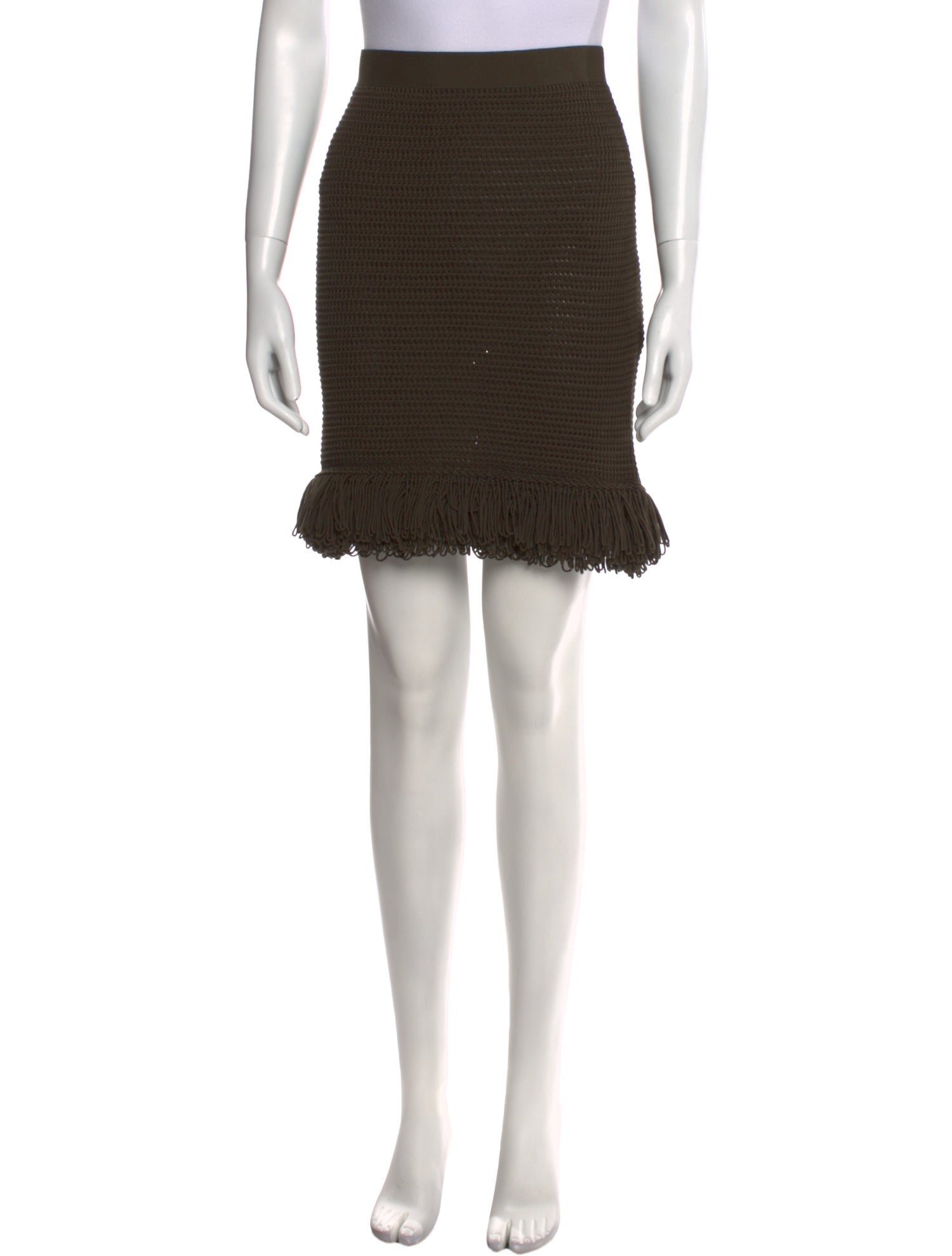 Bottega Veneta Fringe Trim Accent Mini Skirt