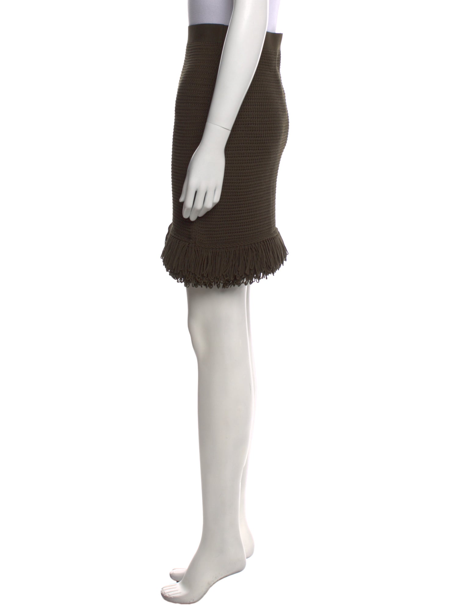 Bottega Veneta Fringe Trim Accent Mini Skirt