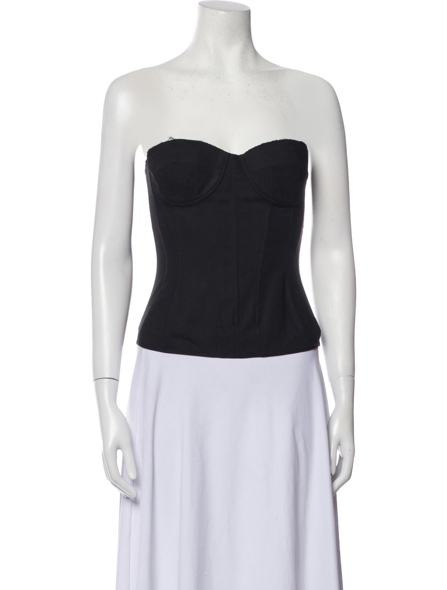 Bottega Veneta Silk Strapless Crop Top
