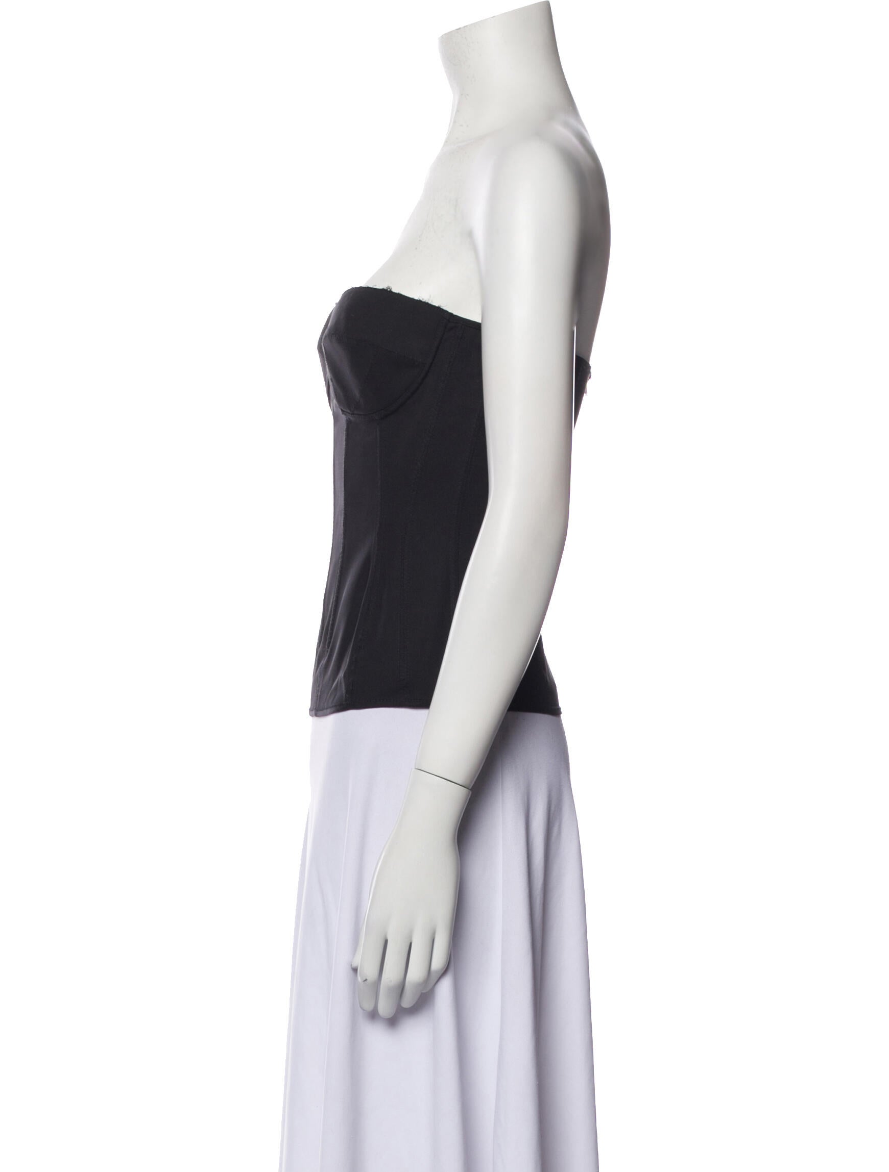 Bottega Veneta Silk Strapless Crop Top