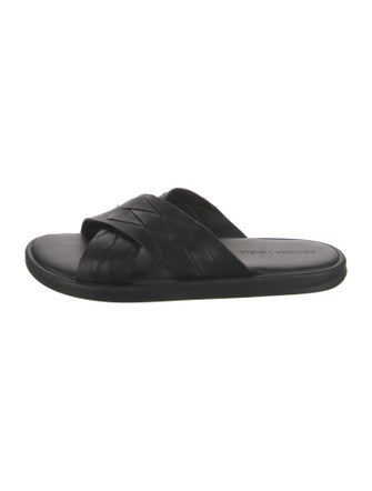 Bottega Veneta Intrecciato Weave Leather Slides
