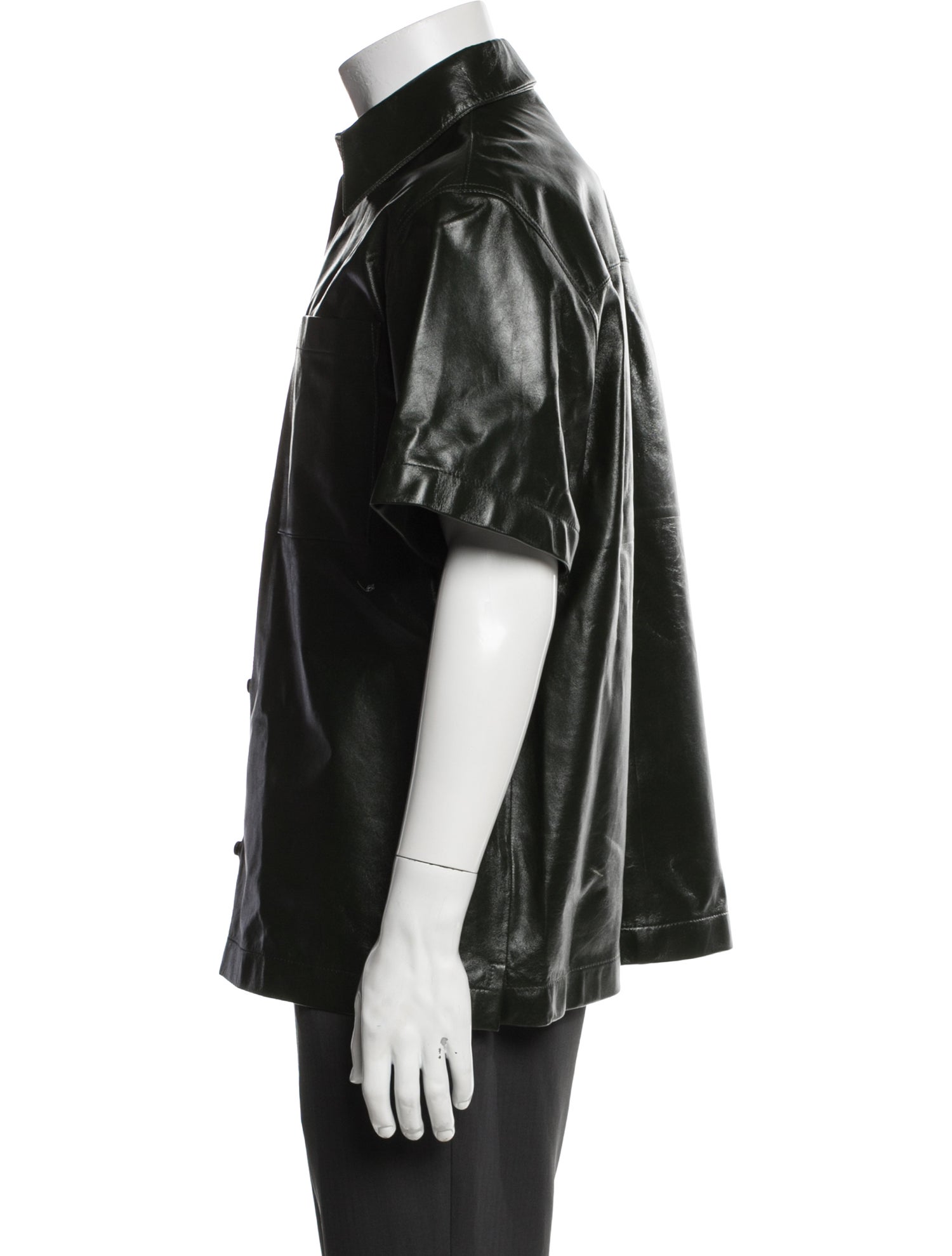 Bottega Veneta Lamb Leather Short Sleeve Shirt