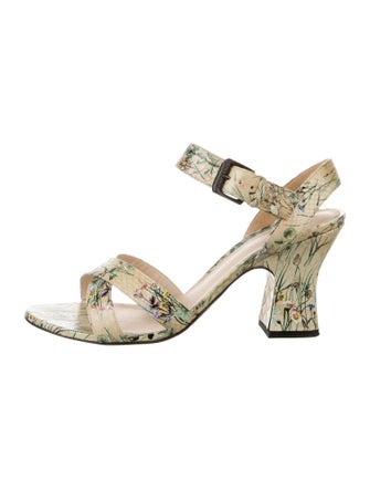 Bottega Veneta Leather Floral Print Sandals