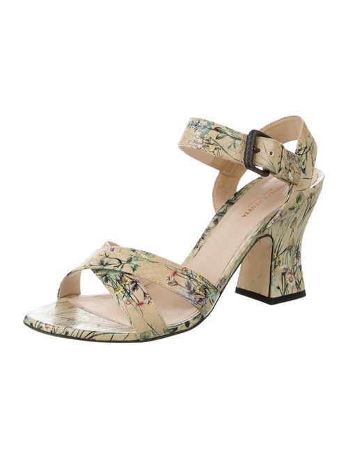 Bottega Veneta Leather Floral Print Sandals