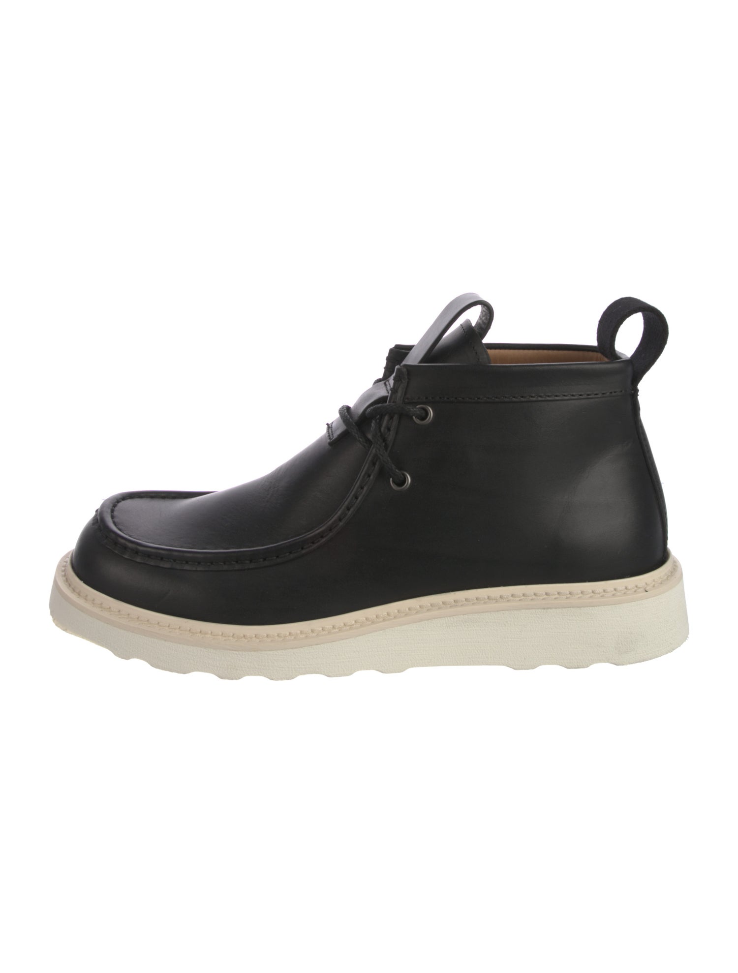Bottega Veneta Leather Whipstitch Trim Lace-Up Boots
