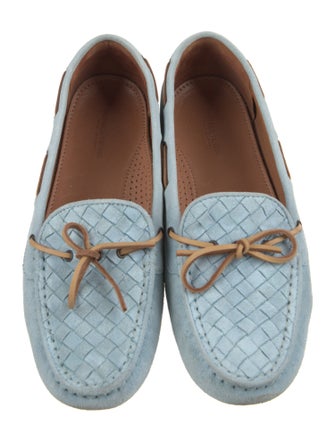 Bottega Veneta Intrecciato Weave Suede Moccasins