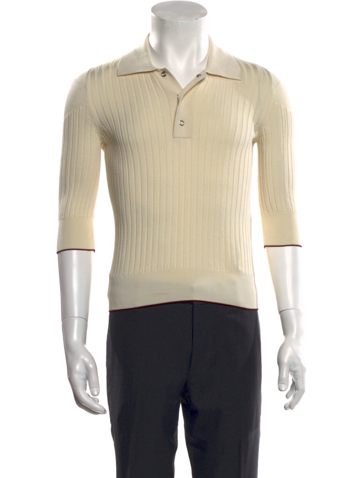 Bottega Veneta Collar Three-Quarter Sleeve Polo Sweater
