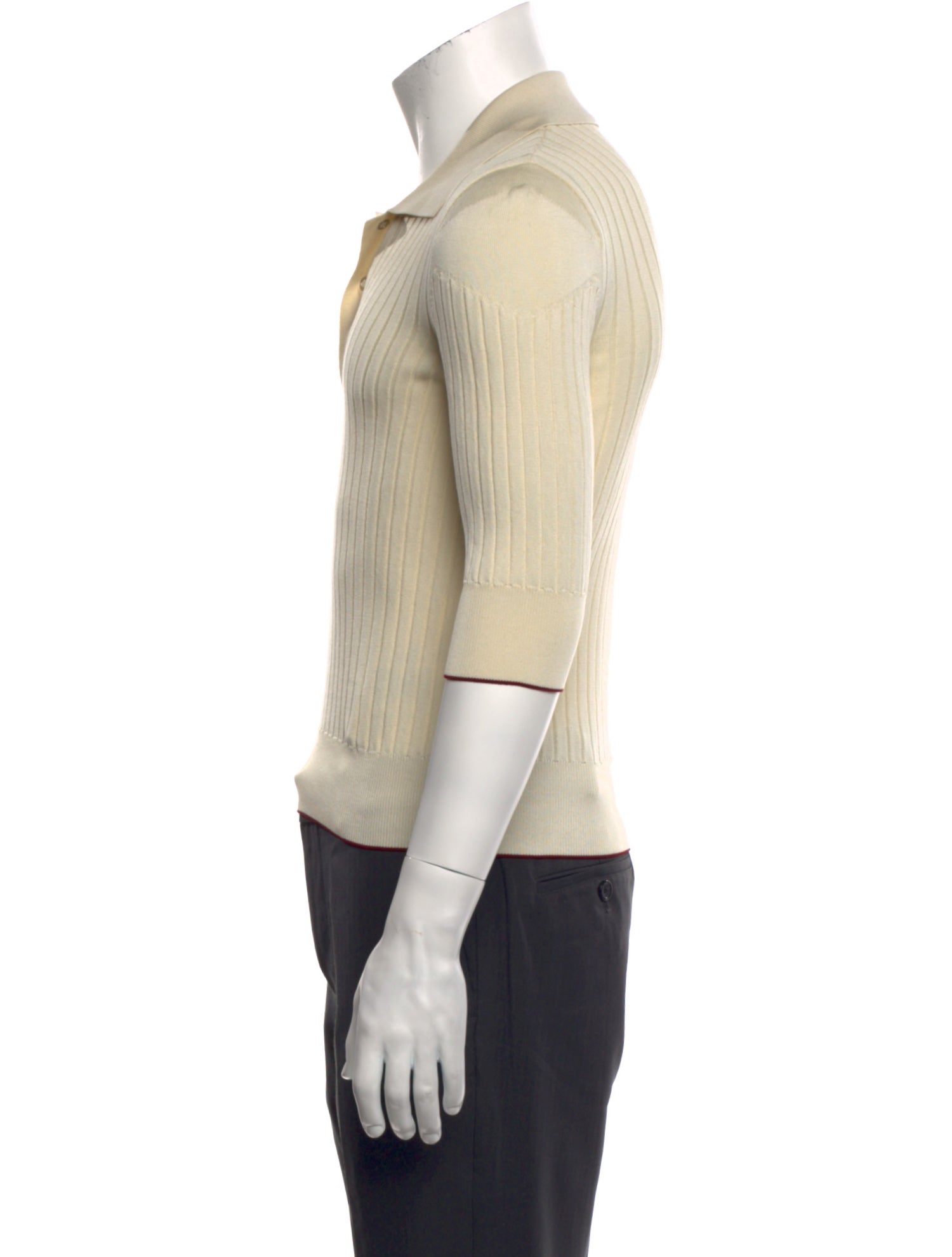 Bottega Veneta Collar Three-Quarter Sleeve Polo Sweater