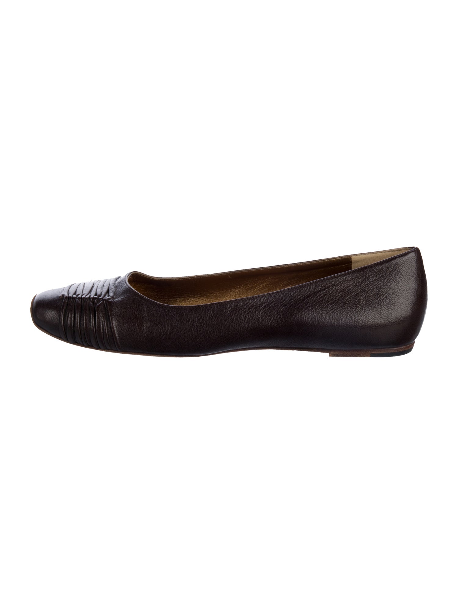 Bottega Veneta Leather Ruffle Embellishment Ballet Flats
