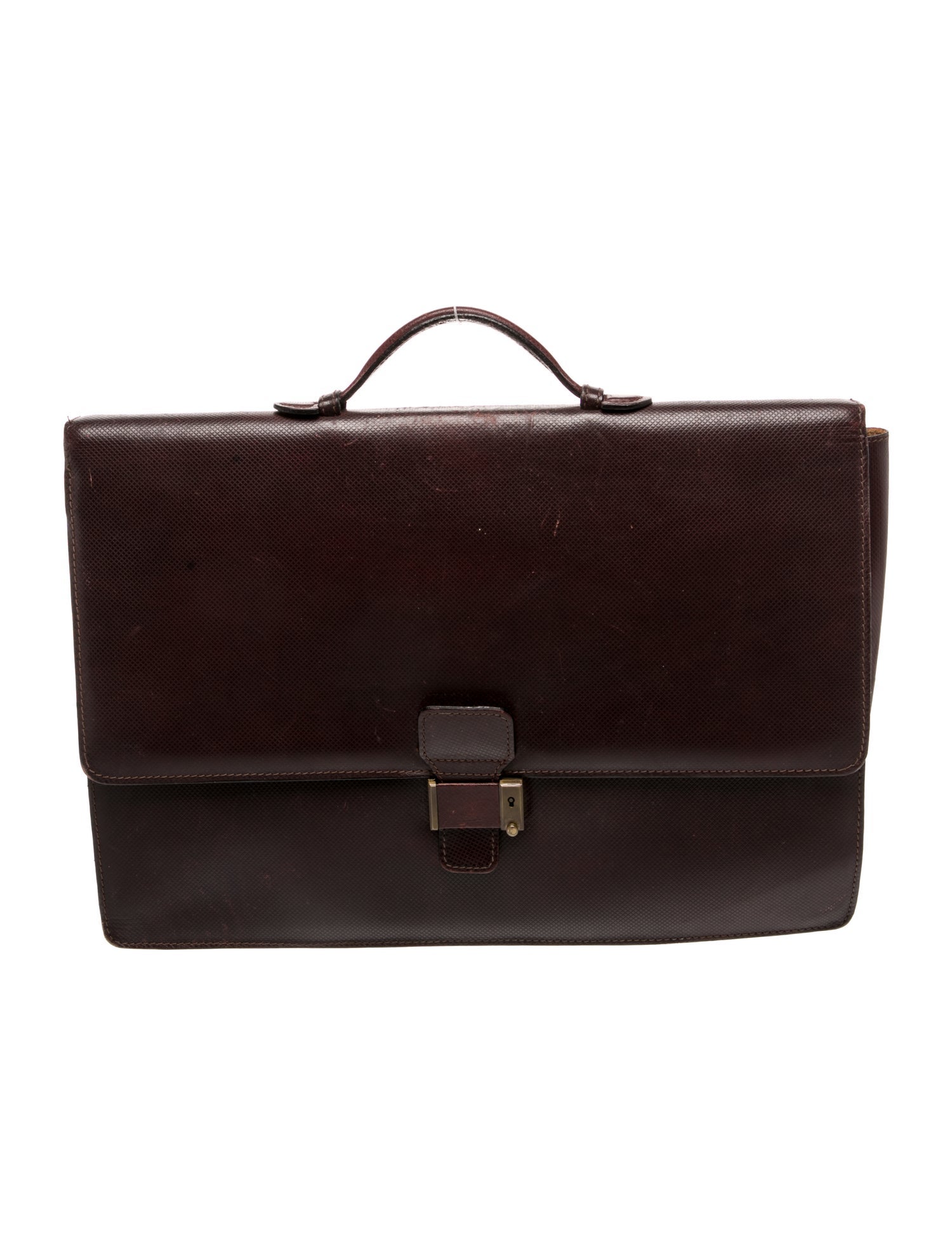 Bottega Veneta Embossed Leather Briefcase Vintage